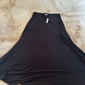 Madewell Black Asymmetrical A-Line Maxi Skirt
